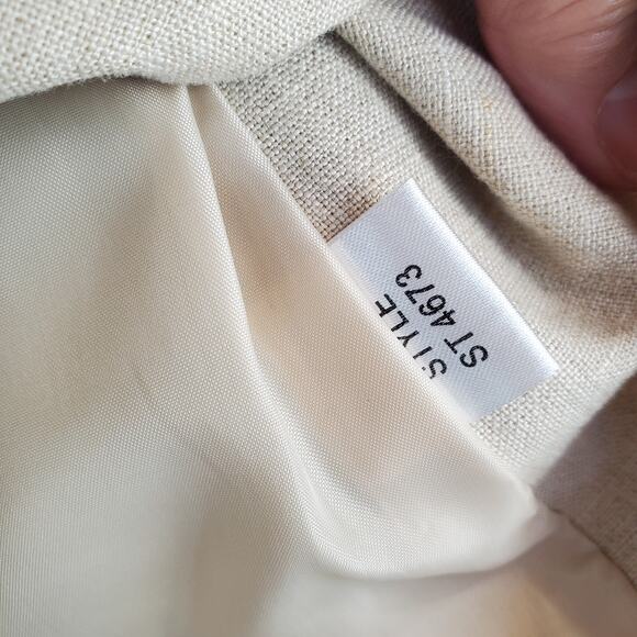 DS by Debbie Shuchat Cream Linen Blazer Sz 2 Lined Jacket Casual Office Neutral - Picture 10 of 10